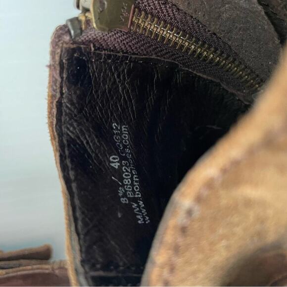 Born Zowy short bootie style shoes with harness strap detail brown size 8.5 - Picture 9 of 10